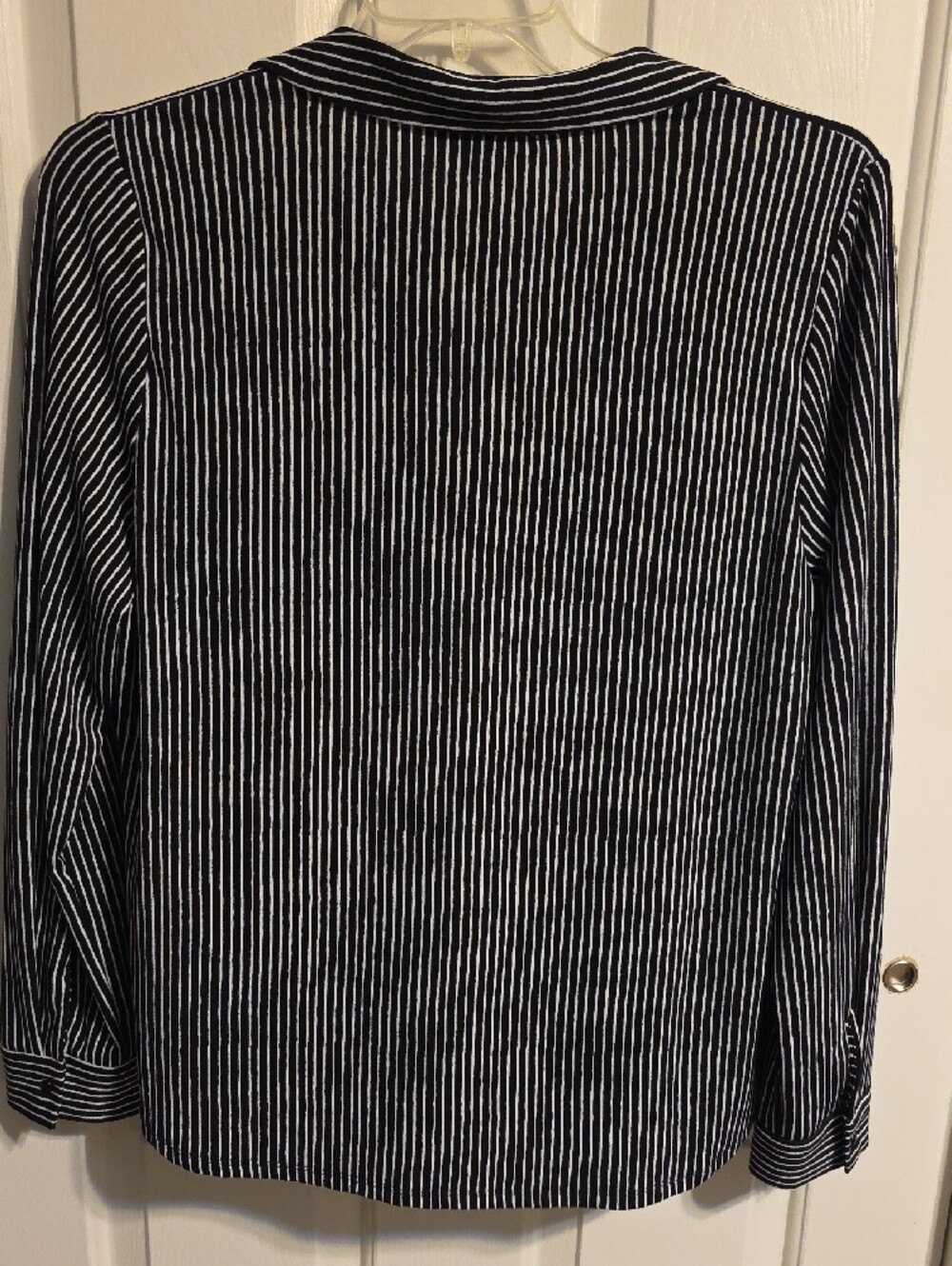 Adrianna Papell Black and White Striped Button-Down Shirt - Picture 6 of 6